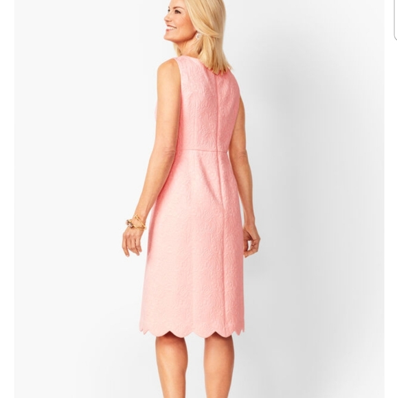 Talbots Floral Matelassé Scalloped hem dress - Picture 7 of 8